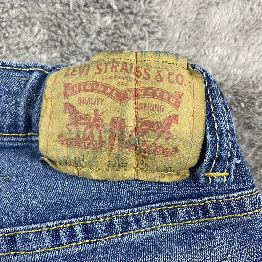 Levis 511 Jeans Youth‎ 12 Reg 26x27* Blue Slim Flex Stretch Denim